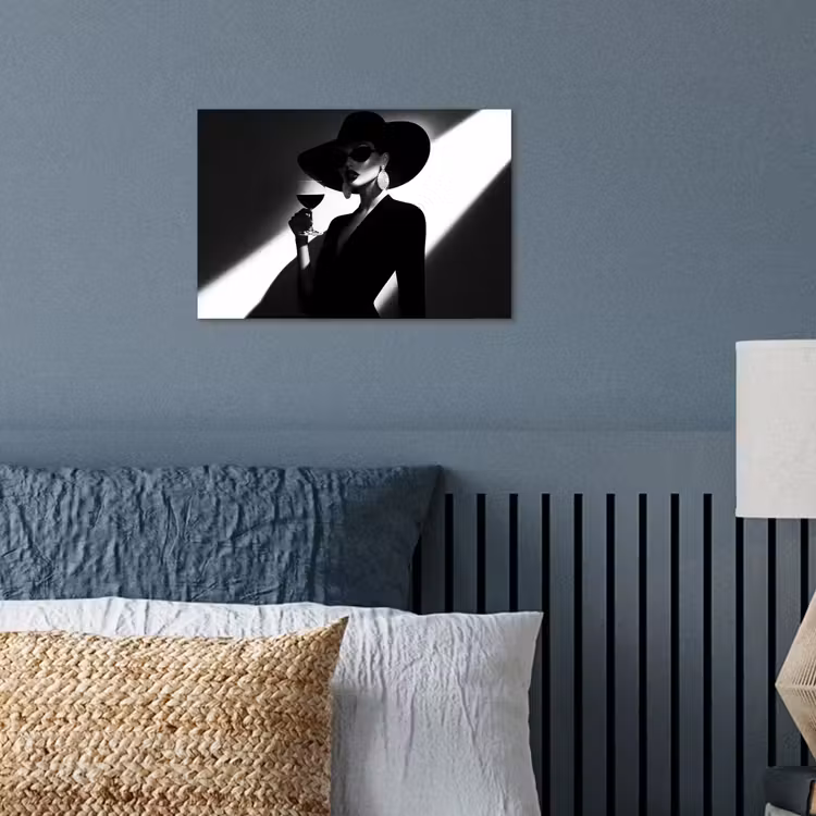 Vrouw - Wijn - Chic poster papier klein -sfeer2