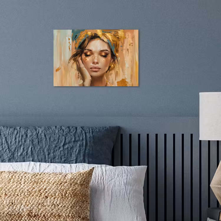 Vrouwen - Portret - Luxe - Goud poster papier klein -sfeer2