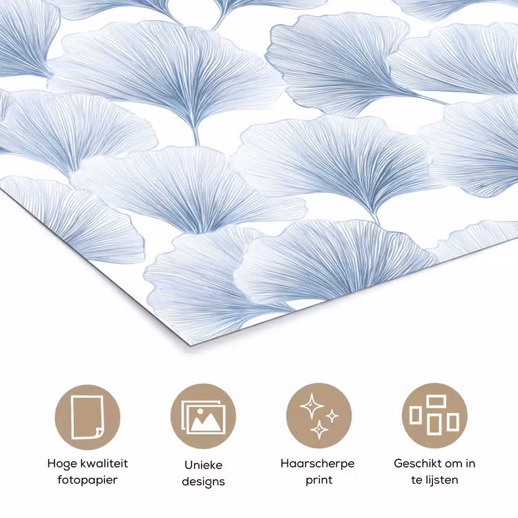 Waaier - Modern - Blauw poster papier klein 62 -closeup_NL