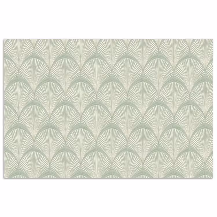 Waaiers - Patroon - Groen poster papier klein 62 -3d