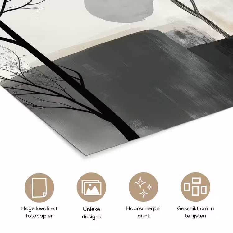 Wabi sabi - Beige - Plant poster papier klein -closeup_NL
