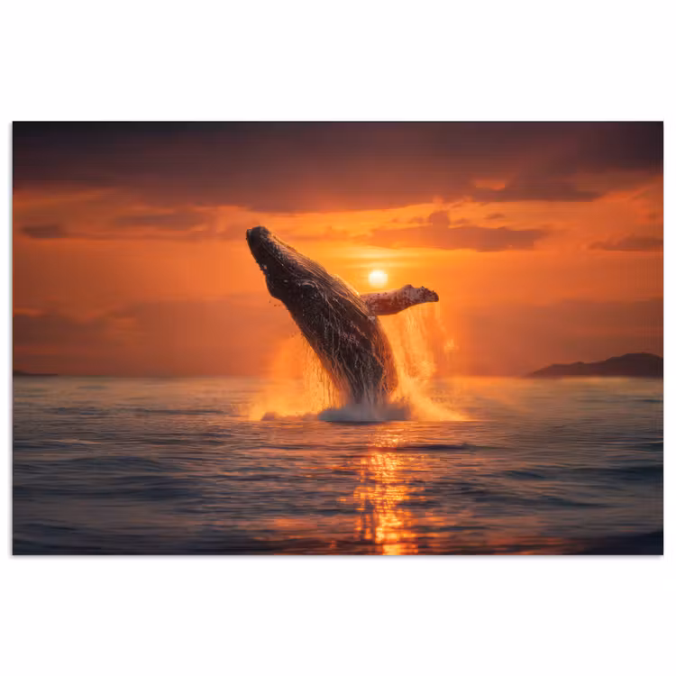 Walvis - Zon - Zee poster papier klein -3d