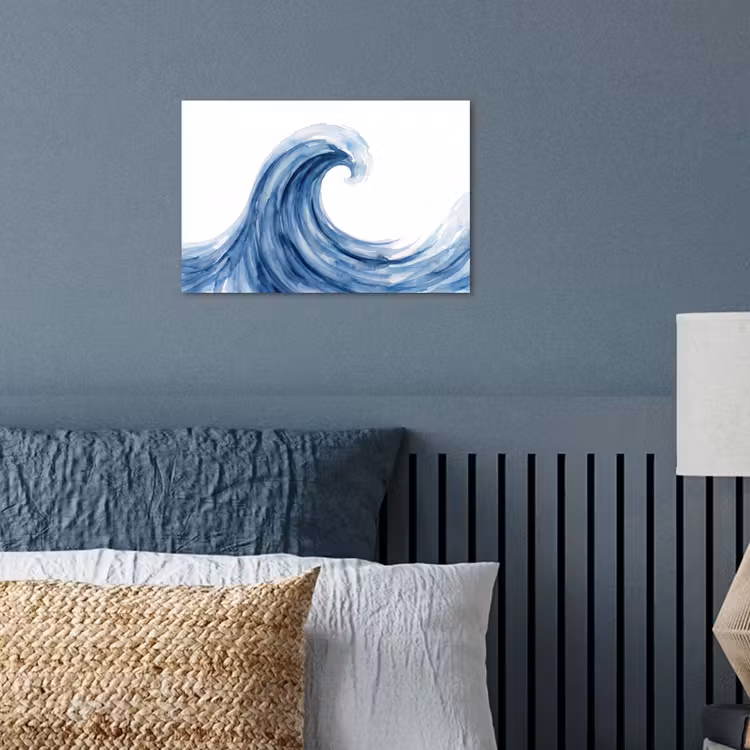 Water - Beweging - Natuur - Modern - Blauw poster papier klein -sfeer2