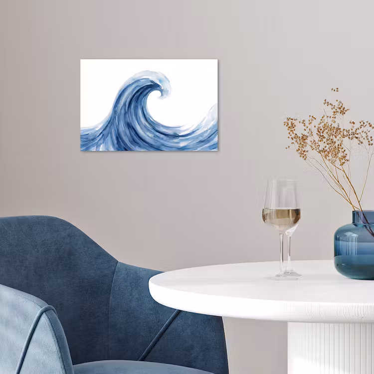 Water - Beweging - Natuur - Modern - Blauw poster papier klein -sfeer3