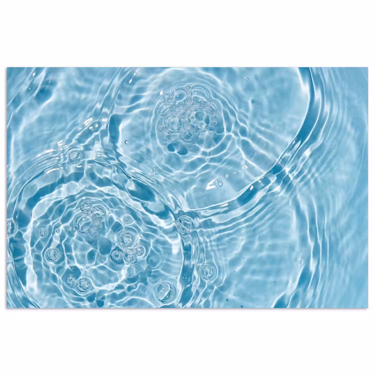 Water - Blauw - bubbels poster papier klein -3d