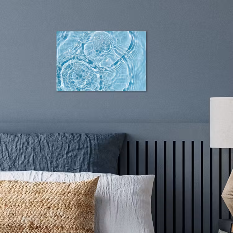 Water - Blauw - bubbels poster papier klein -sfeer2