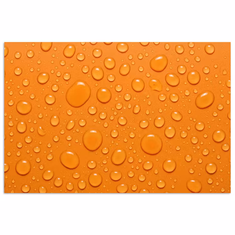 Water - Druppels - Oranje poster papier klein -3d