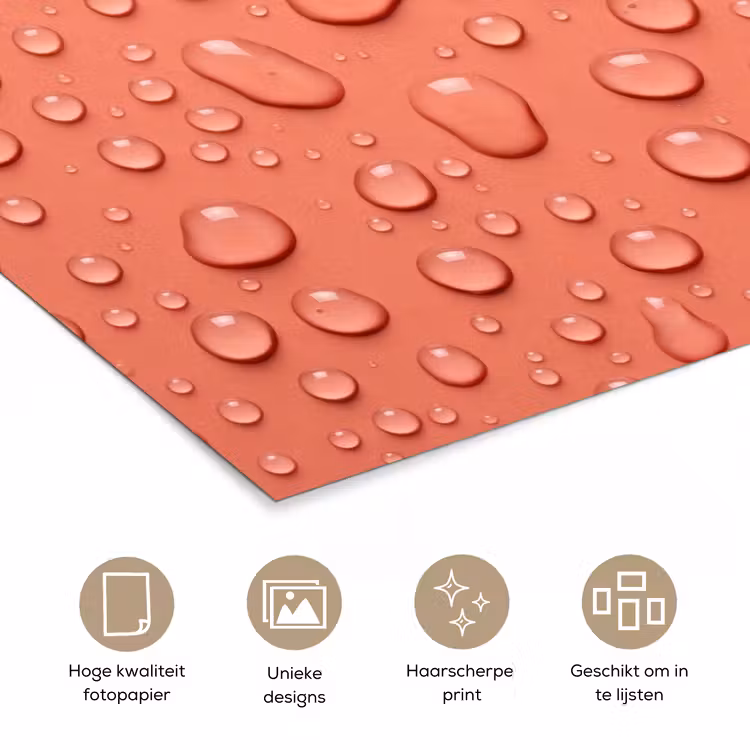 Water - Druppels - Roze poster papier klein -closeup_NL