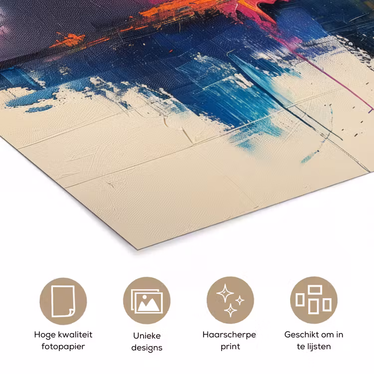 Watercolor - Kunst - Modern poster papier klein -closeup_NL