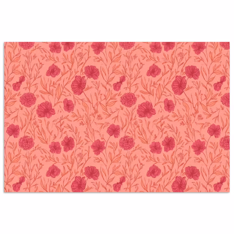Weidebloemen - Romantisch - Roze poster papier klein 62 -3d