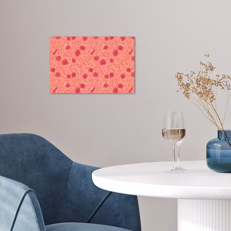 Weidebloemen - Romantisch - Roze poster papier klein 62 -sfeer3