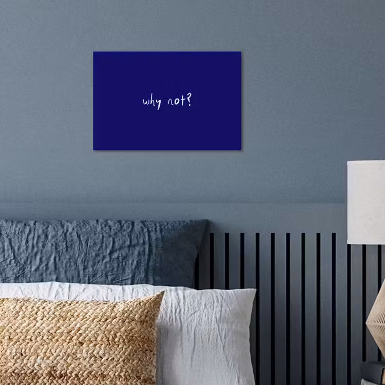 Why not - Blauw - Handgeschreven poster papier klein -sfeer2