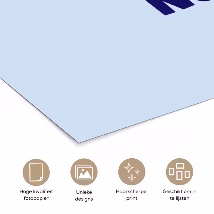 Why not - Blauw - Licht blauw - Quote poster papier klein -closeup_NL