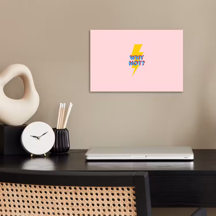 Why not - Bliksem - Roze poster papier klein -sfeer1
