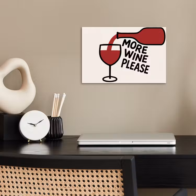 Wijnfles - Quote - Rood - Glas poster papier klein -sfeer1