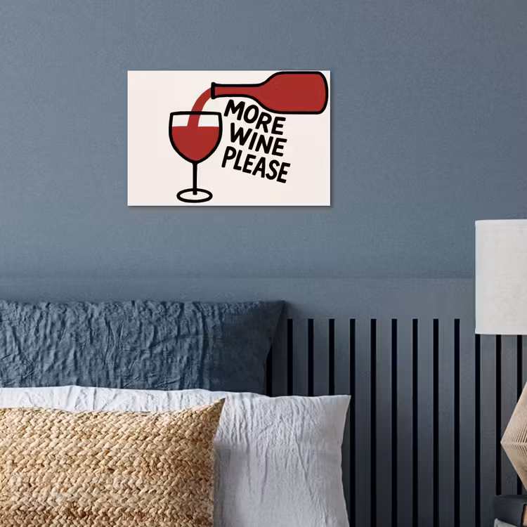 Wijnfles - Quote - Rood - Glas poster papier klein -sfeer2