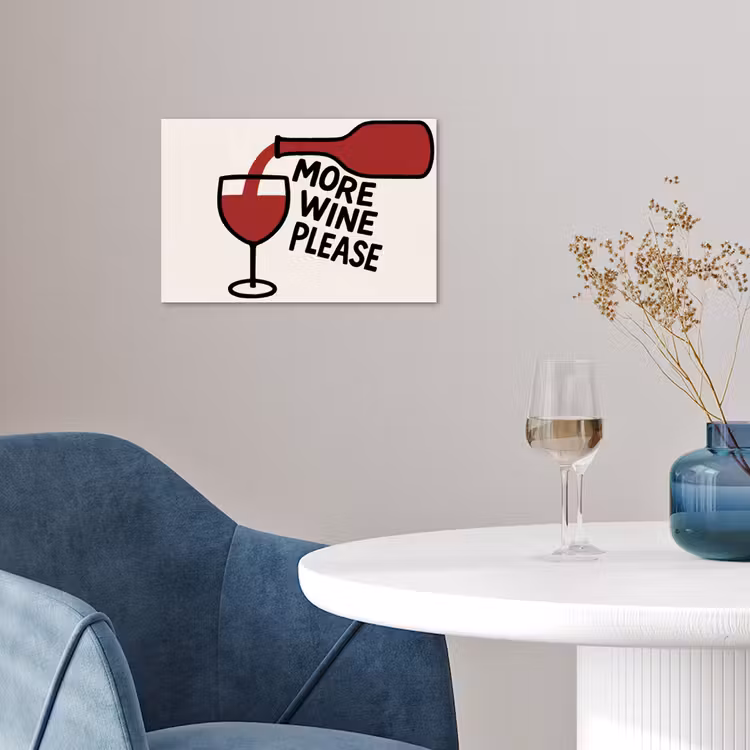 Wijnfles - Quote - Rood - Glas poster papier klein -sfeer3