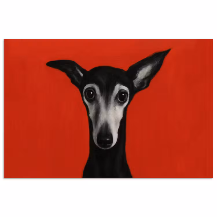 Windhond - Minimalistisch - Rood poster papier klein -3d