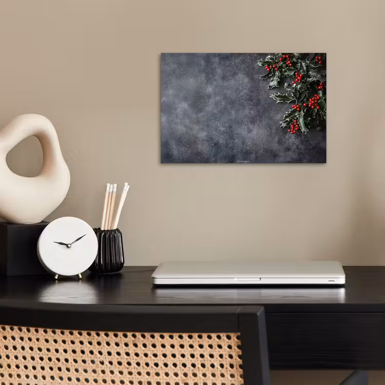 Winter - Hulst - Kerst - Beton poster papier klein -sfeer1