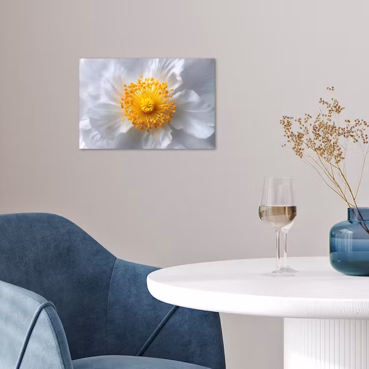 Wit - Bloem - Elegant poster papier klein -sfeer3