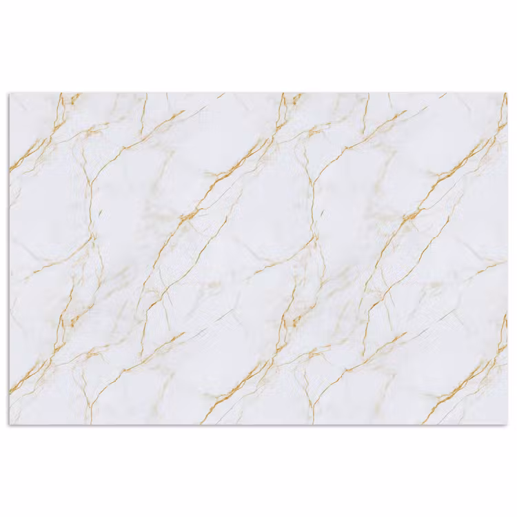 Wit - Marmer - Goud - Luxueus poster papier klein 62 -3d