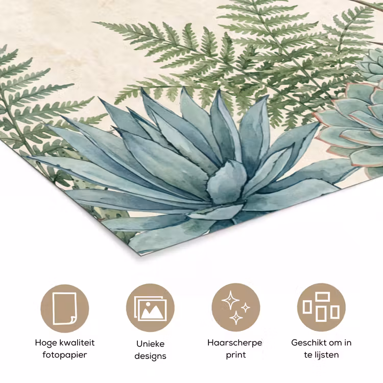 Woestijn - Planten - Groen poster papier klein -closeup_NL