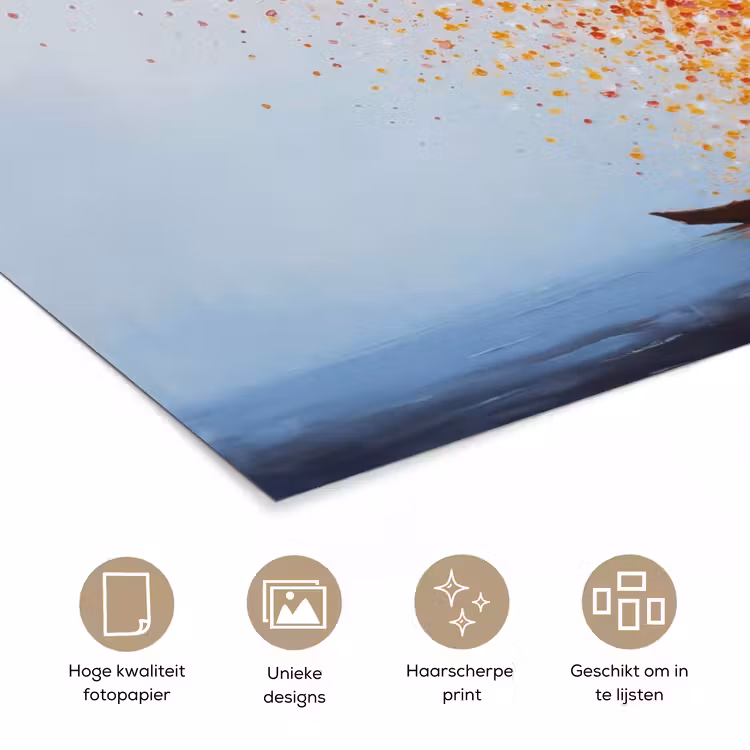 Wolk - Confetti - Boot - Wateroppervlakte poster papier klein -closeup_NL