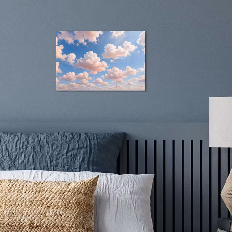 Wolken - Hemel - Natuur - Licht - Blauw poster papier klein -sfeer2