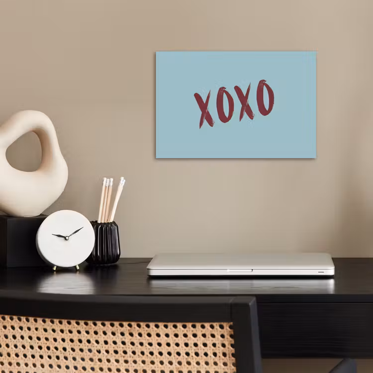 XOXO - Blauw - Rood poster papier klein -sfeer1