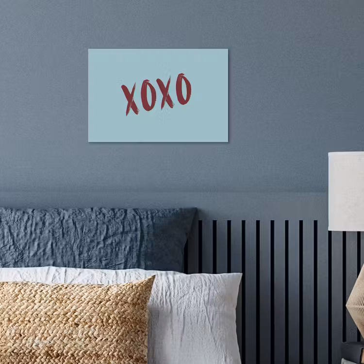 XOXO - Blauw - Rood poster papier klein -sfeer2