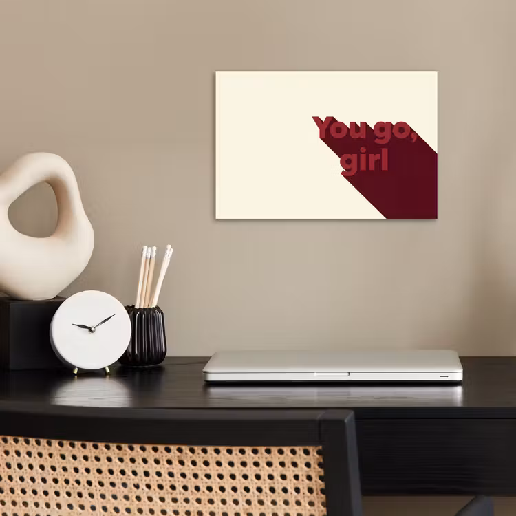 you go girl - 3D - Rood poster papier klein -sfeer1