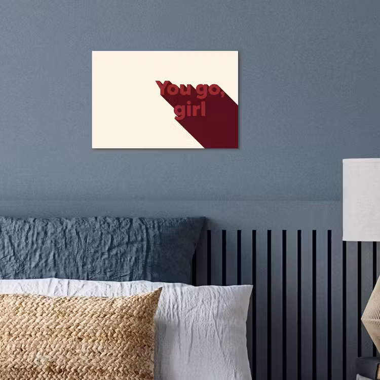 you go girl - 3D - Rood poster papier klein -sfeer2