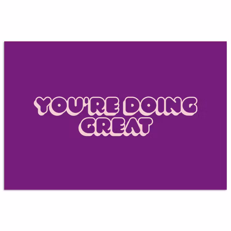You're doing great - Paars - Bubble letters poster papier klein -3d