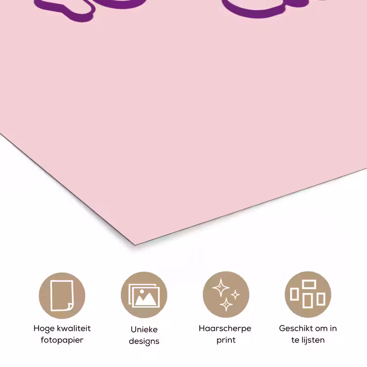 You're doing great - roze - 3D poster papier klein -closeup_NL
