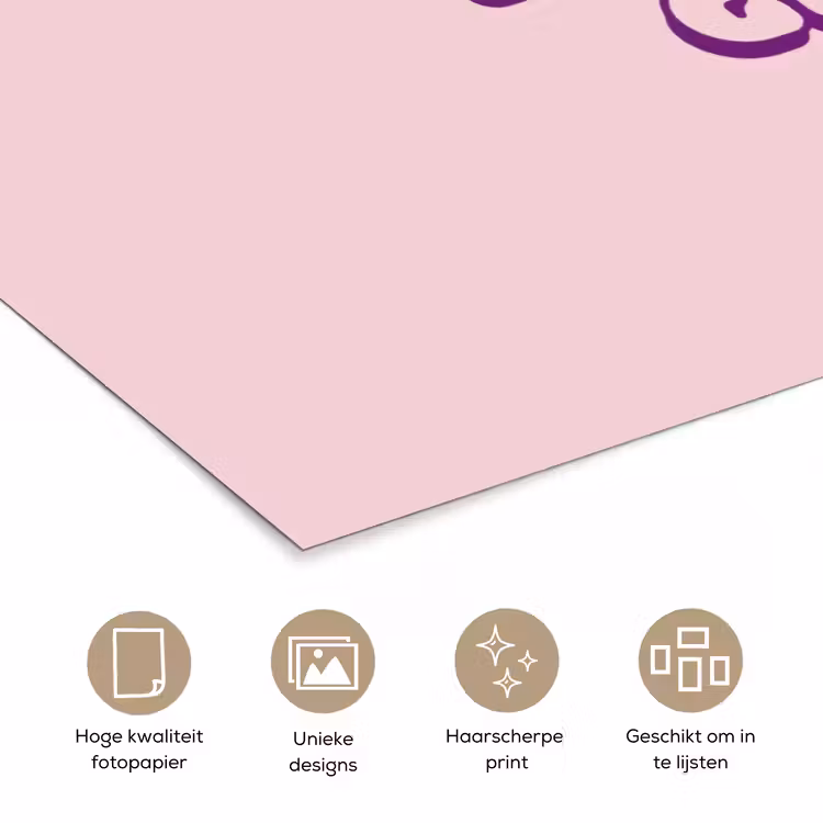 You're doing great - Roze - Bubble letters poster papier klein -closeup_NL