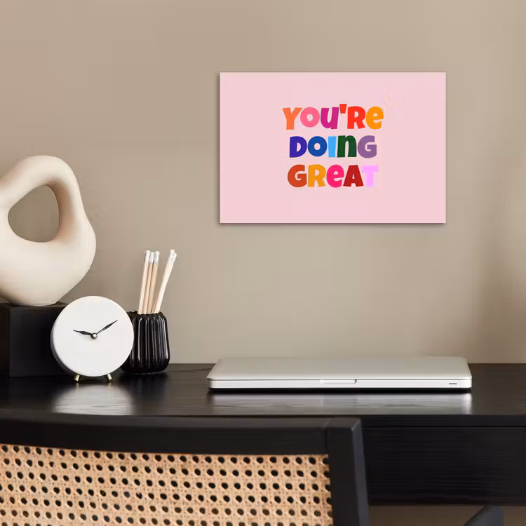 You're doing great - Roze - Kleurrijk poster papier klein -sfeer1