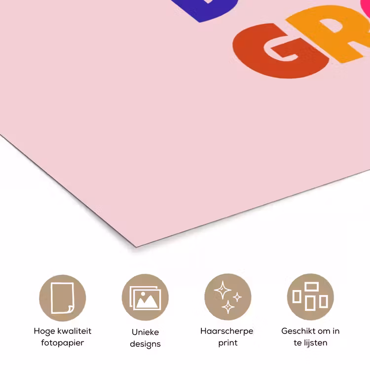 You're doing great - Roze - Kleurrijk poster papier klein -closeup_NL