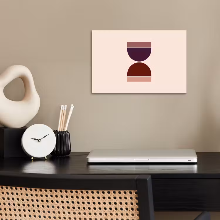 Zandloper - Symmetrisch - Rood - Paars poster papier klein -sfeer1