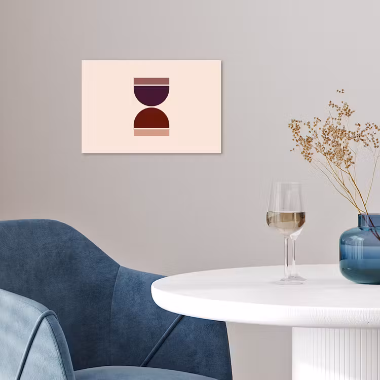 Zandloper - Symmetrisch - Rood - Paars poster papier klein -sfeer3