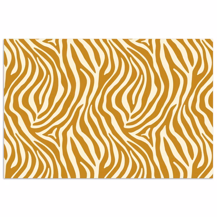 Zebra - Klassiek - Oker - Geel poster papier klein 62 -3d
