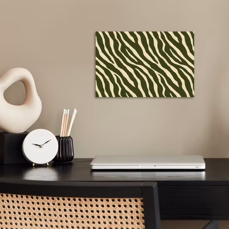 Zebra - Patroon - Groen poster papier klein 62 -sfeer1