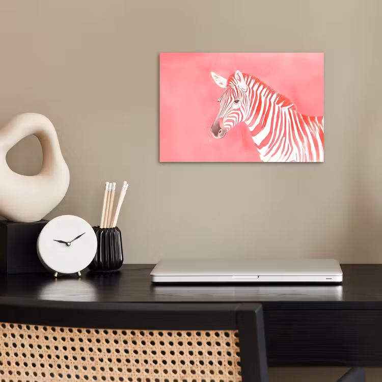 Zebra - Pink - Verf poster papier klein -sfeer1
