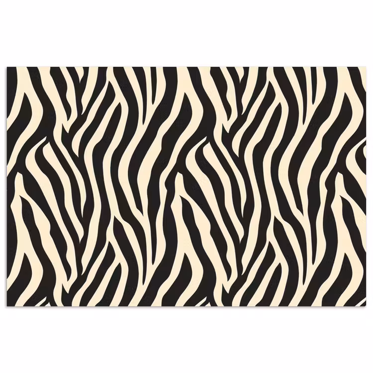 Zebra - Print - Klassiek - Zwart poster papier klein 62 -3d