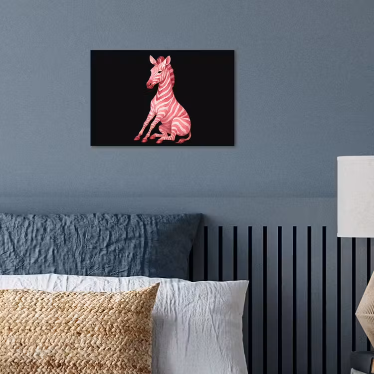 Zebra - Roze - Gestreept poster papier klein -sfeer2