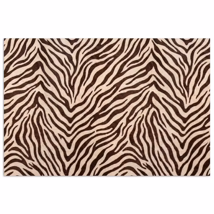Zebra - Strepen - Bruin poster papier klein -3d