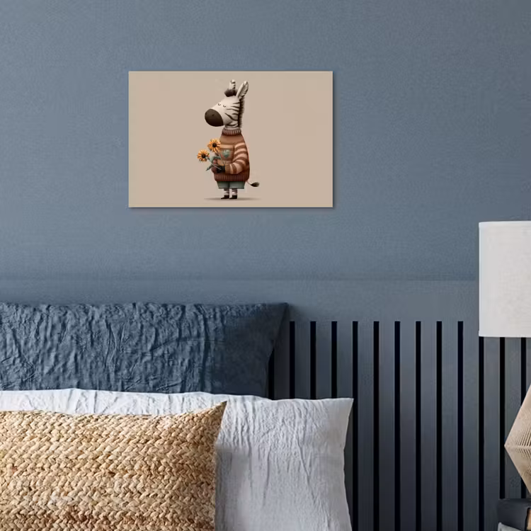 Zebra - Zonnebloemen - Warm poster papier klein -sfeer2