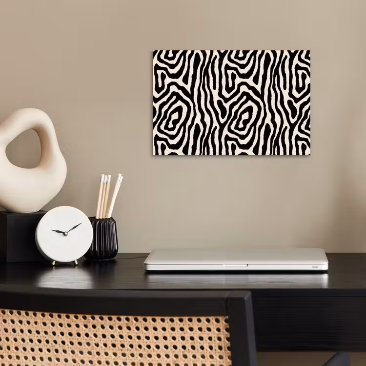Zebra - Zwart - Abstract poster papier klein 62 -sfeer1