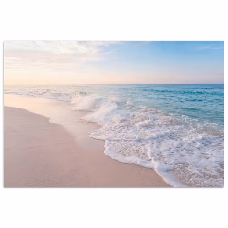 Zee - Golven - Strand - Natuur - Wit poster papier klein -3d