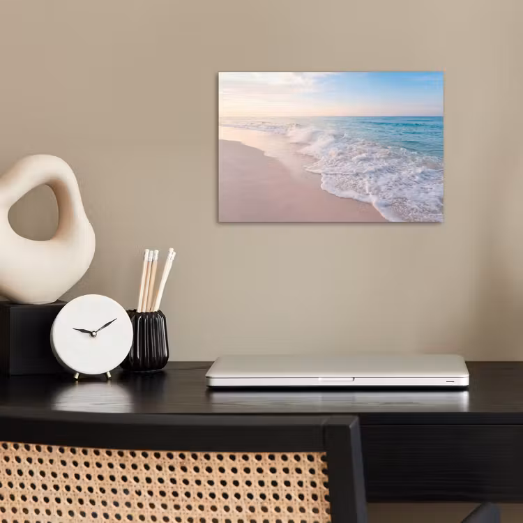Zee - Golven - Strand - Natuur - Wit poster papier klein -sfeer1