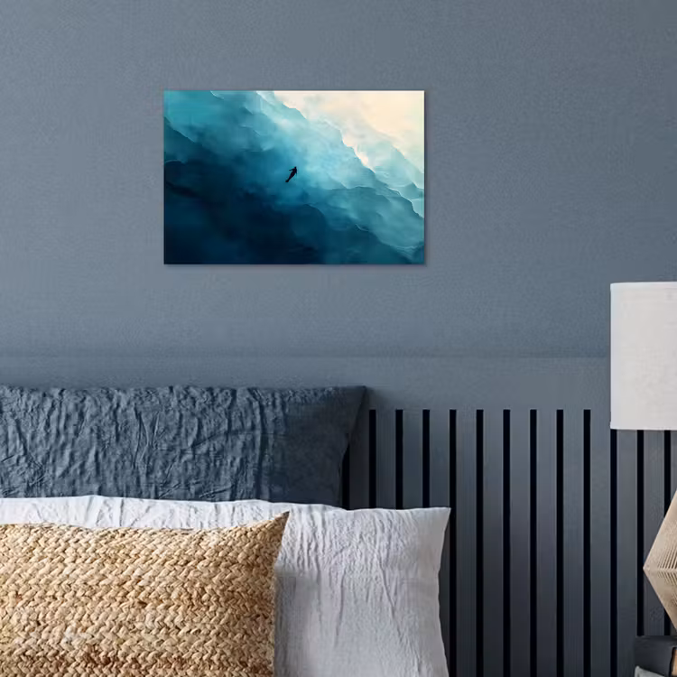 Zee - Silhouet - Abstract - Blauw poster papier klein -sfeer2